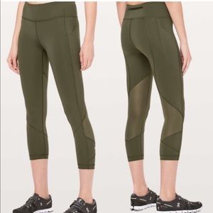 Lululemon Pace Rival Crop Dark Olive Green